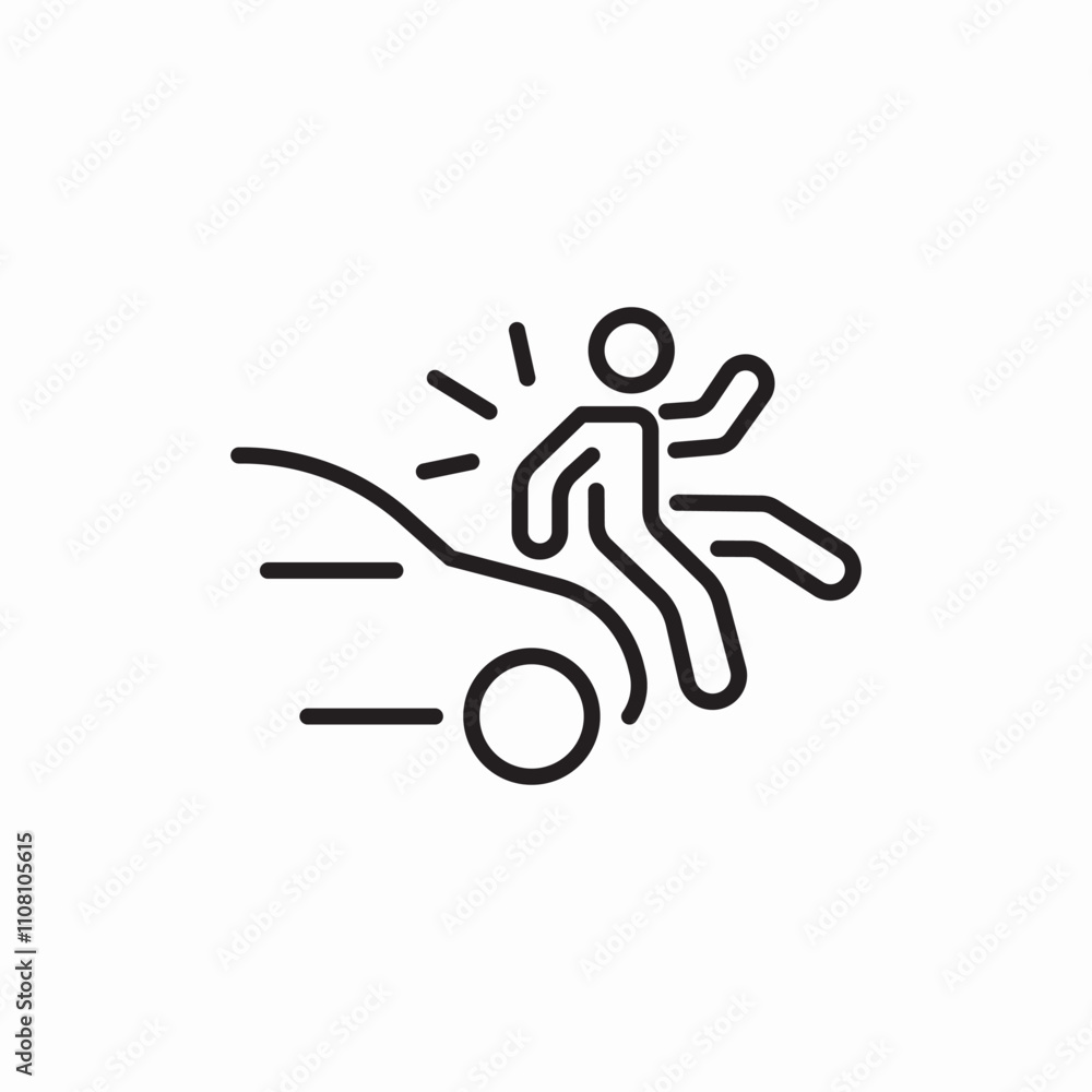car hits pedestrian icon sign vector car hits pedestrian icon sign vector