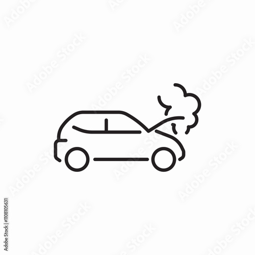 car hood smoke icon sign vector