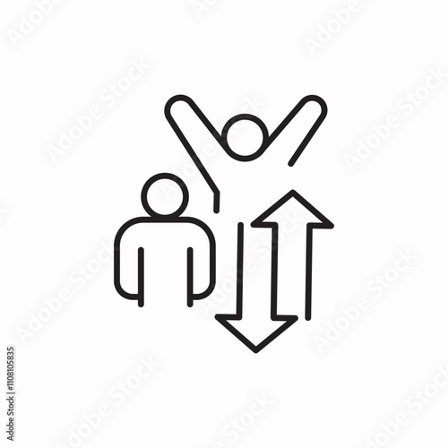 employee growth icon sign vector