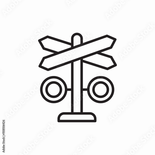 railway crossroad icon sign vector
