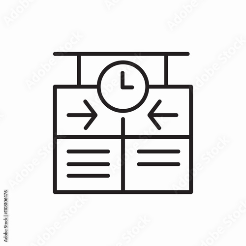 railway schedule table icon sign vector