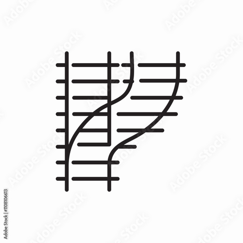 railway turn icon sign vector