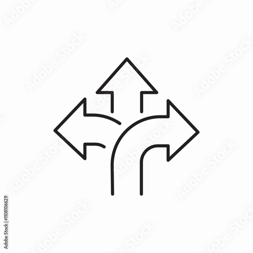 road turn arrows directions icon sign vector