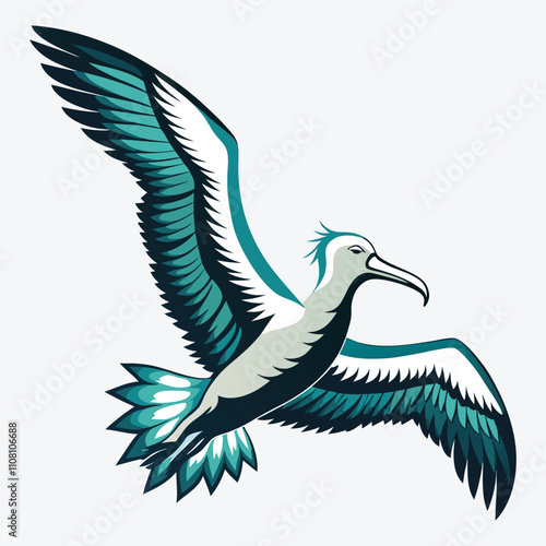 Albatross vector White background illustration Generative Ai