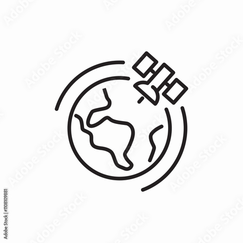 real time satellite icon sign vector