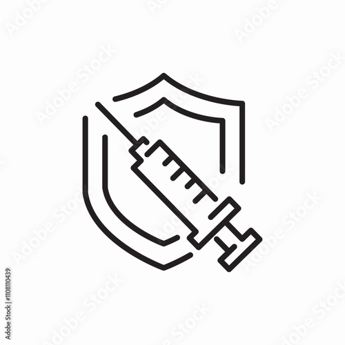 vaccine protect icon sign vector