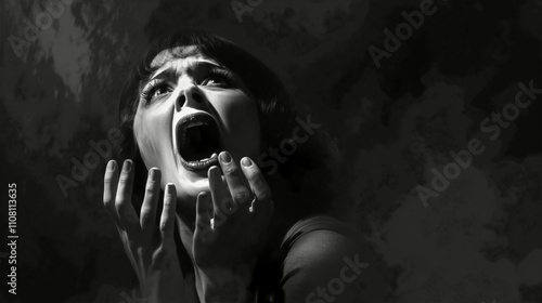scream, horror, noir, movie, vintage, ghost, antique, ancient, old, cemetery, history, religion, people, actors, expression, screaming, vampire, fashion, danger, dark, death, fear, gothic,