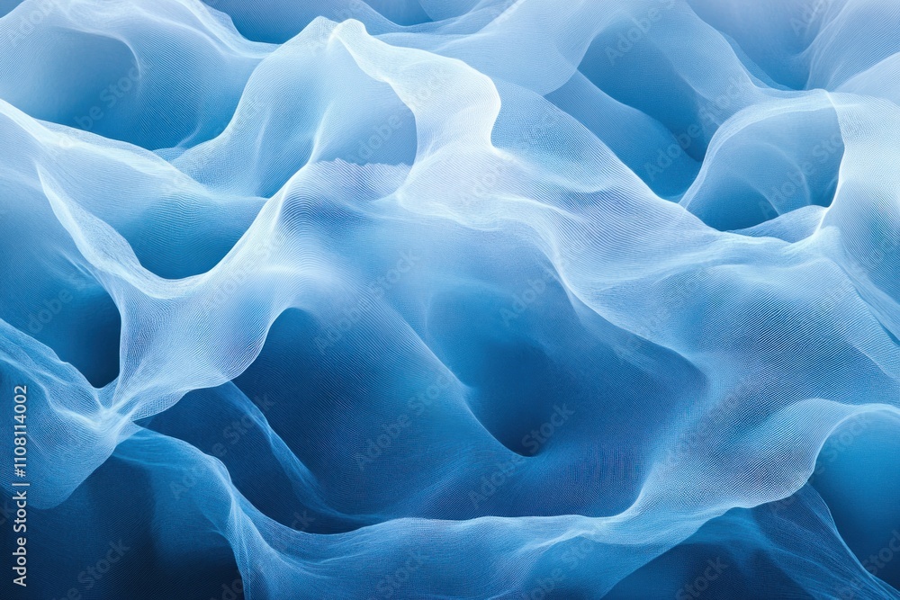 Obraz premium Abstract Blue Fabric Waves Flowing Gently