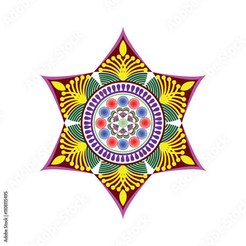 Sun and Star icon Mandala designs for adult coloring books, decorations, etc.