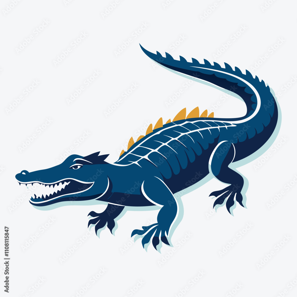 Obraz premium Alligator vector White background illustration Generative Ai