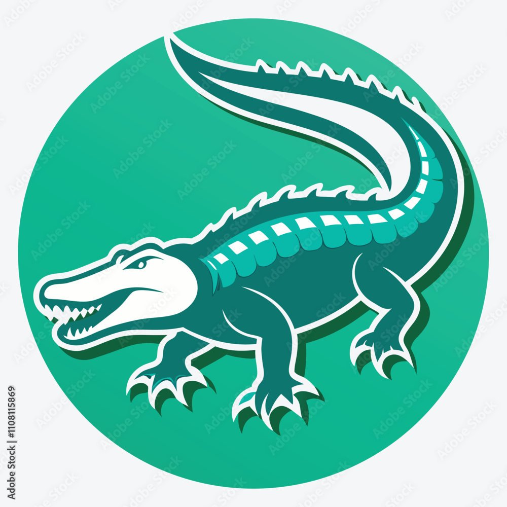 Fototapeta premium Alligator vector White background illustration Generative Ai