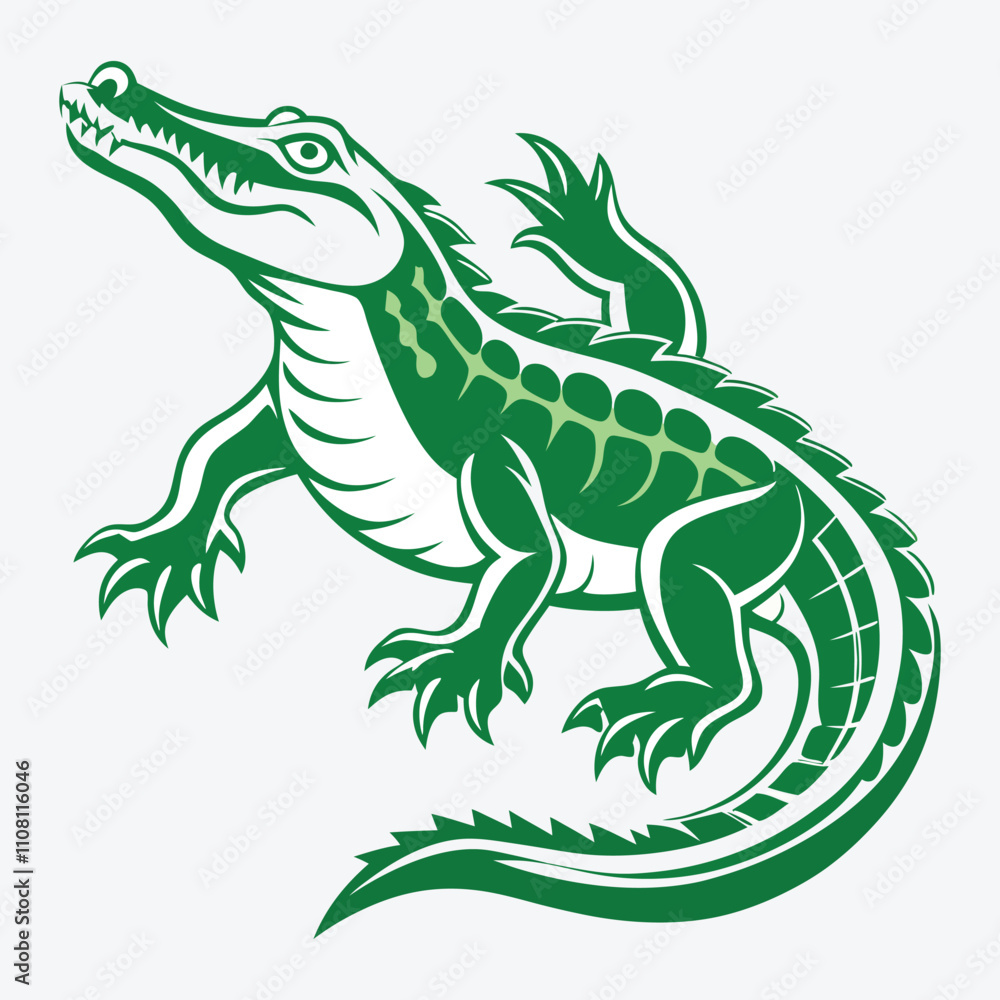 Alligator vector White background illustration Generative Ai Alligator vector White background illustration Generative Ai