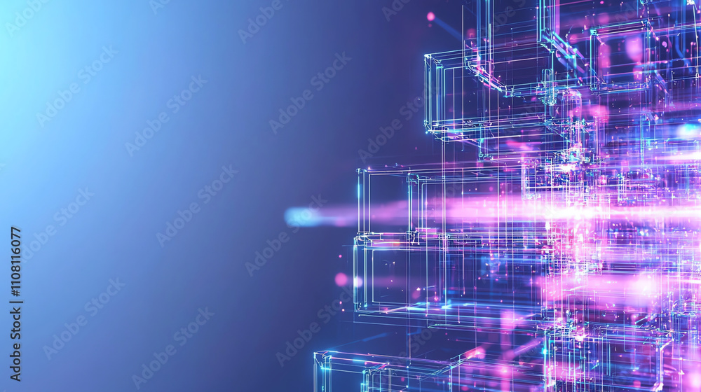 Obraz premium Abstract 3d rendering of chaotic geometric shapes. Futuristic background.