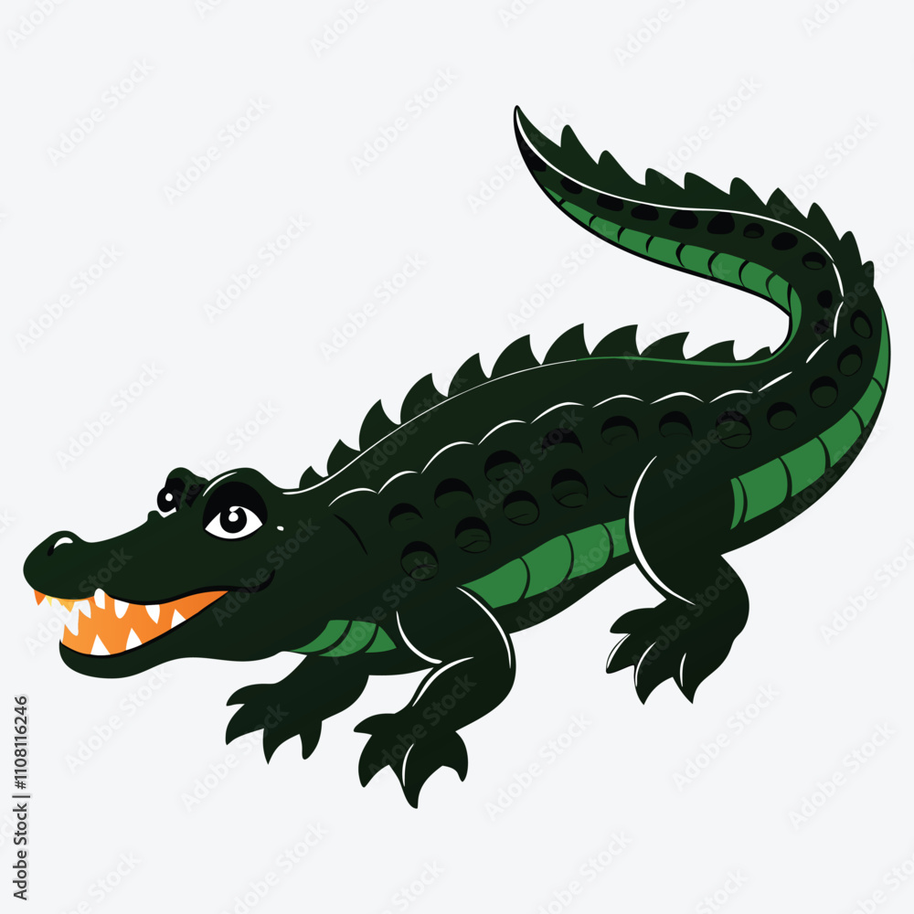 Obraz premium Alligator vector White background illustration Generative Ai