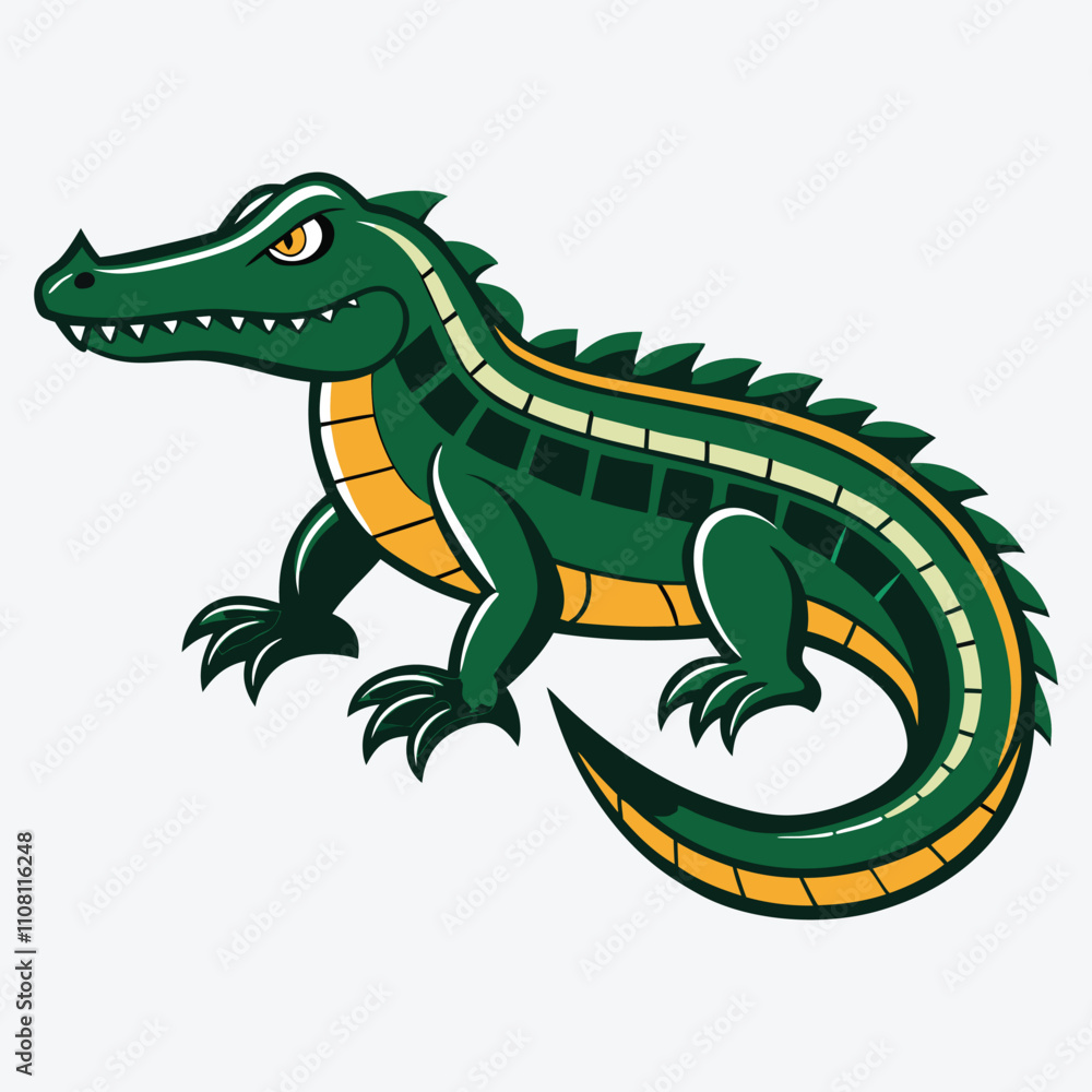 Obraz premium Alligator vector White background illustration Generative Ai