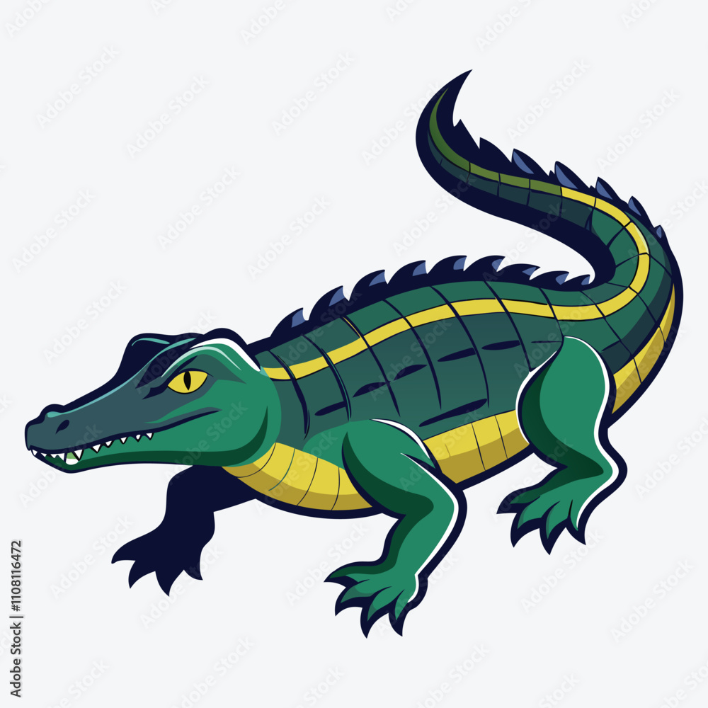 Obraz premium Alligator vector White background illustration Generative Ai
