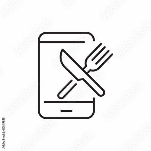 food delivery phone icon sign vector