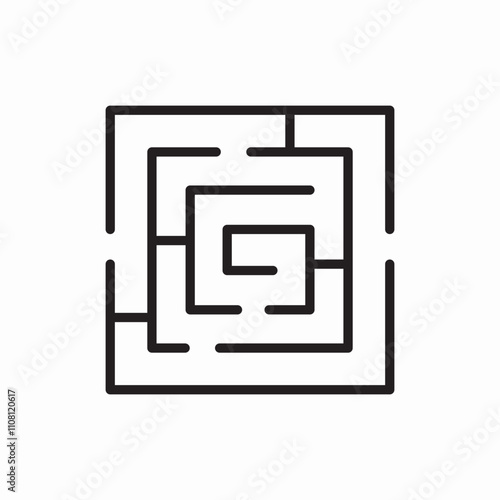 maze labyrinth icon sign vector