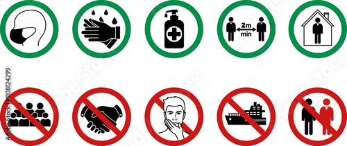 Colored Warning Signs About Coronavirus Safety Measures. How to Protect Yourself and Others From Infectious Diseases. COVID-19. Medical Concept