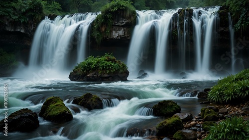 Powerful waterfall symbolizing nature's strength and beauty.