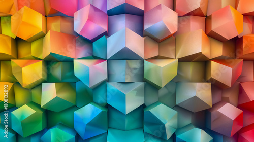 Abstract Texture Cubic Geometric Color Background: Cubic geometric texture background with color.