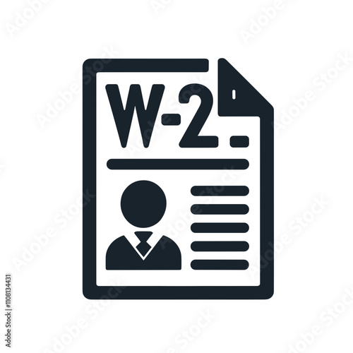 Tax icon featuring a W-2 form with a professional profile