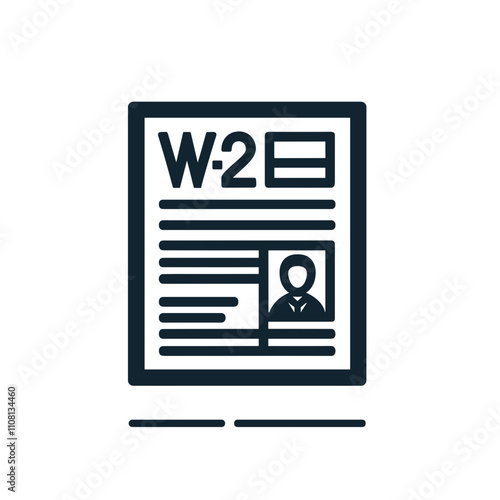 Tax icon featuring a W-2 form with a professional profile