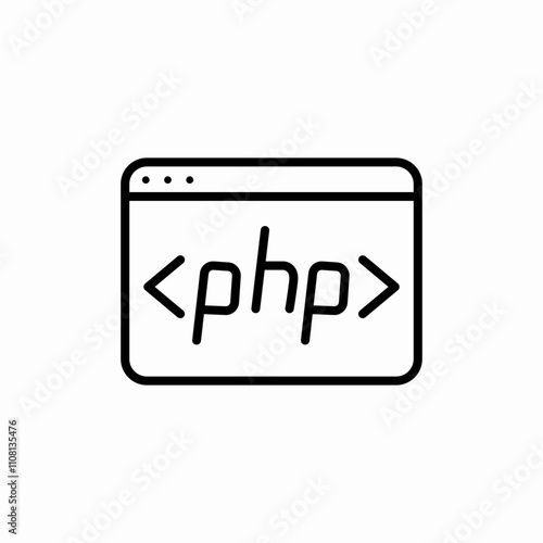 php code icon sign vector