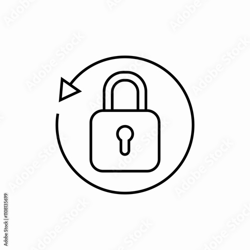 rotate lock icon sign vector
