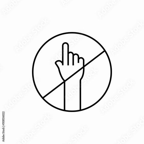 touch prohibited icon sign vector