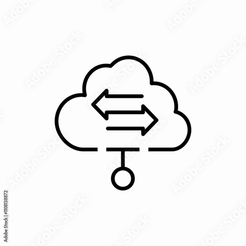 cloud data share icon sign vector