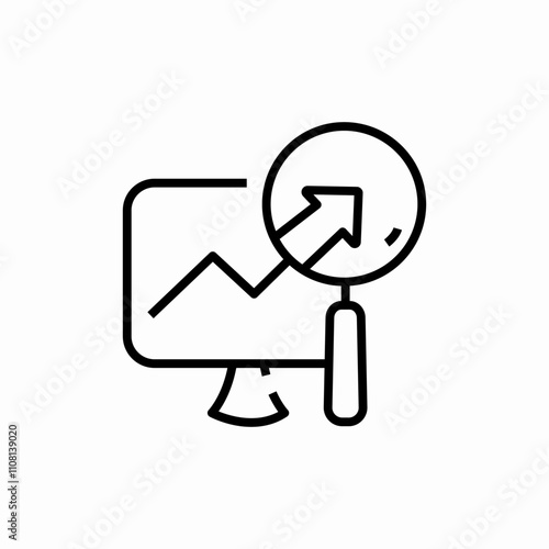 computer analytics search icon sign vector