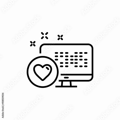 computer braille font like icon sign vector