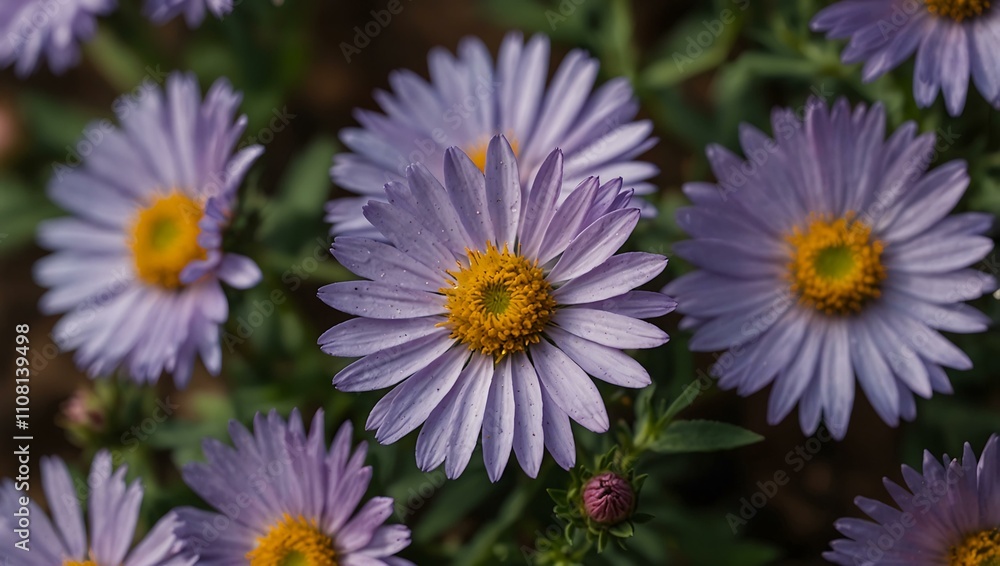Fototapeta premium Purple aster flower in full bloom.
