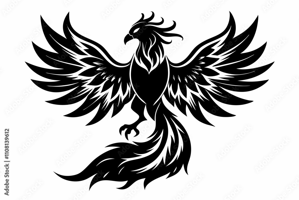 Obraz premium Fenix line art silhouette vector illustration