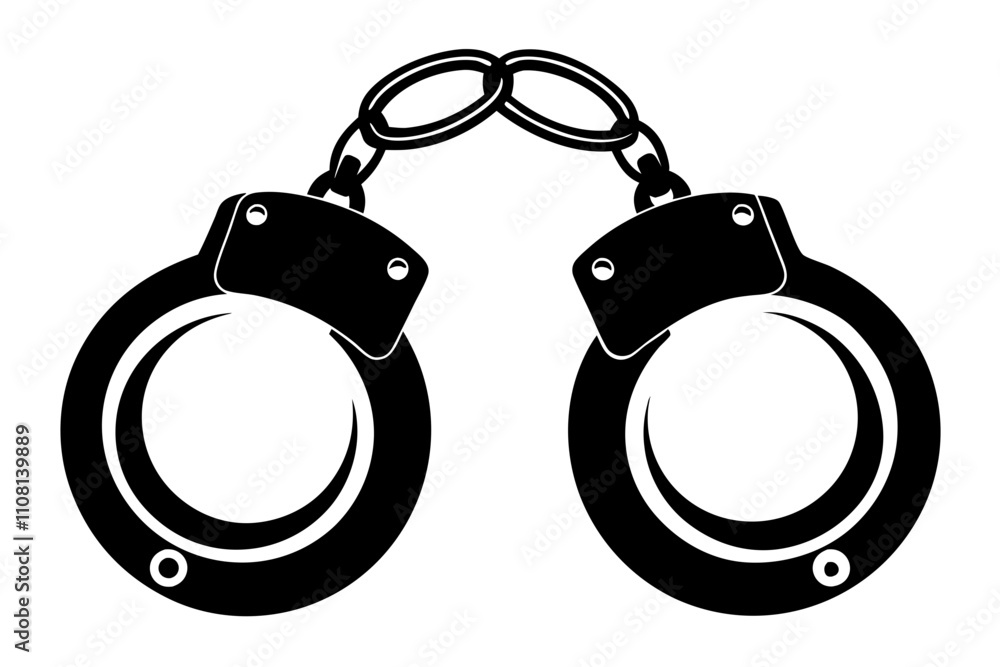 handcuff line art silhouette vector illustration handcuff line art silhouette vector illustration
