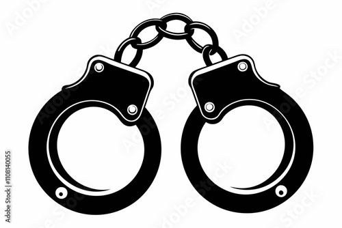 handcuff line art silhouette vector illustration