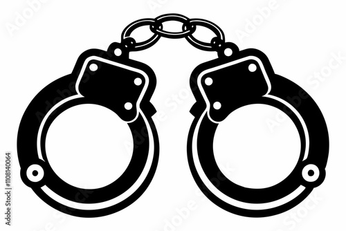 handcuff line art silhouette vector illustration