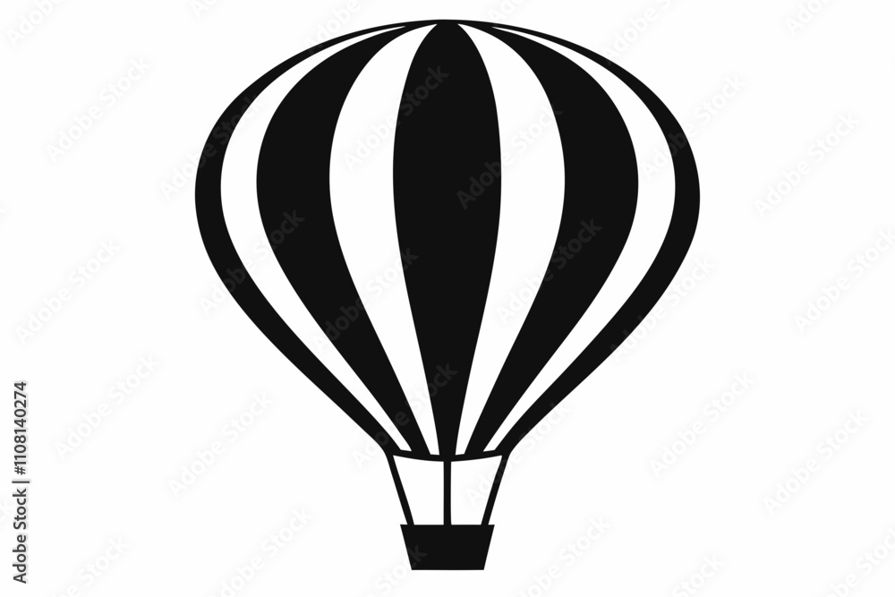 Obraz premium hot air balloon line art silhouette vector illustration
