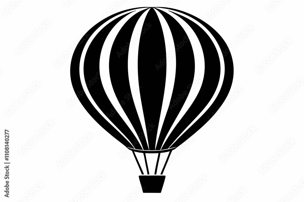 Obraz premium hot air balloon line art silhouette vector illustration