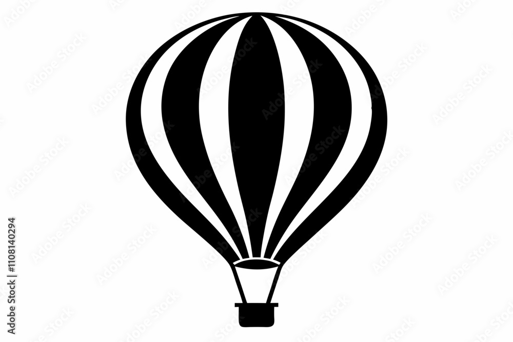 Naklejka premium hot air balloon line art silhouette vector illustration