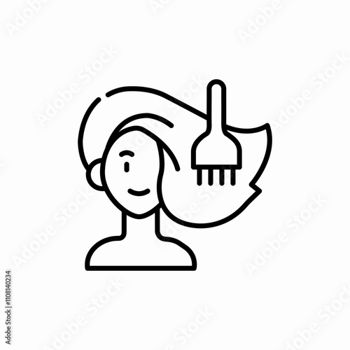 female haircut comb icon sign vector