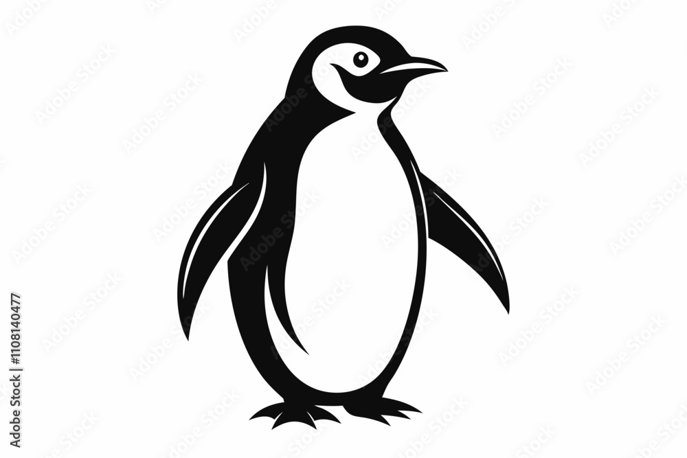 Fototapeta premium penguin line art silhouette vector illustration
