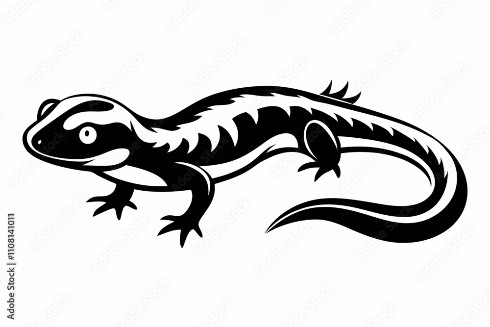 Fototapeta premium salamander line art silhouette vector illustration