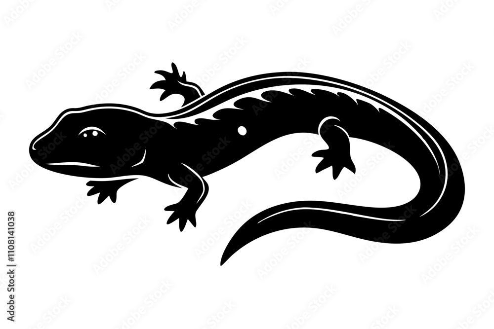 Naklejka premium salamander line art silhouette vector illustration