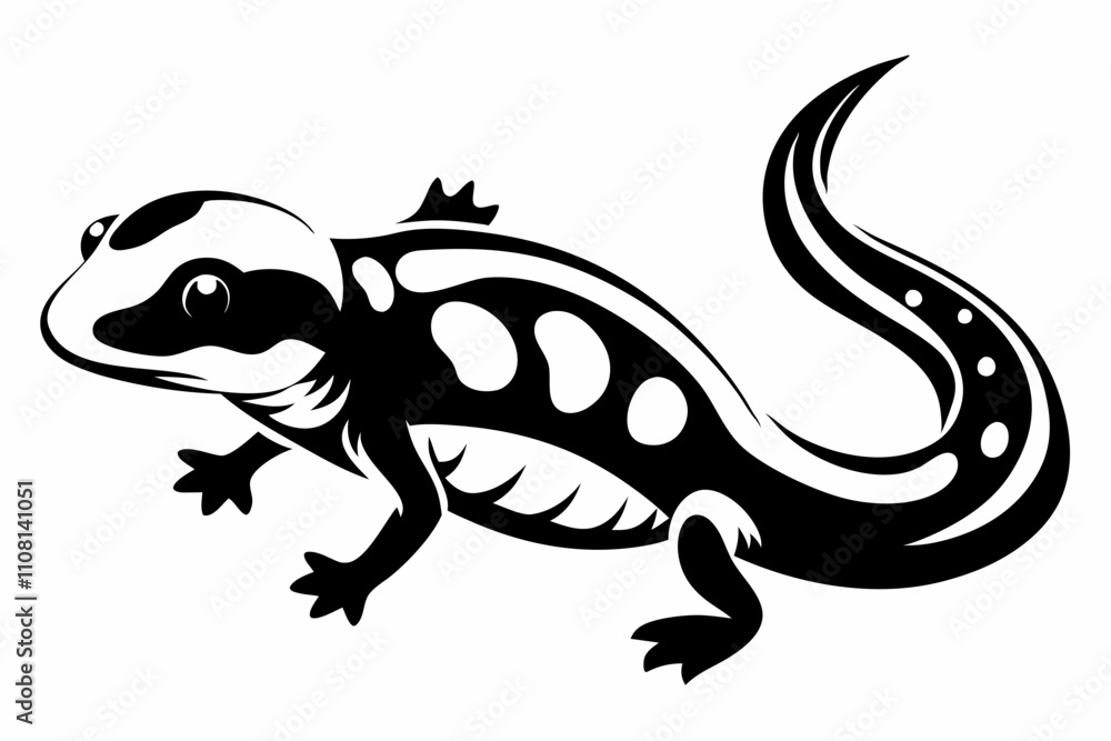 Fototapeta premium salamander line art silhouette vector illustration