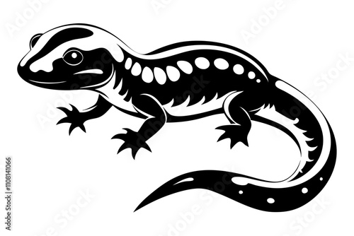 salamander line art silhouette vector illustration