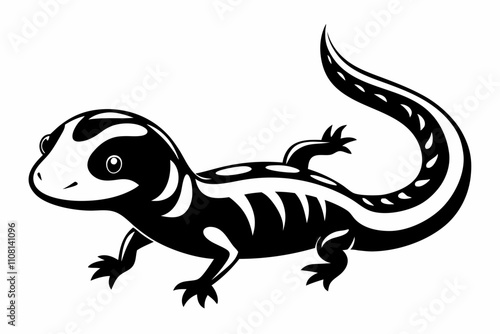 salamander line art silhouette vector illustration