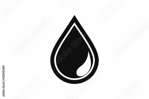 water drop line art silhouette vector illustration