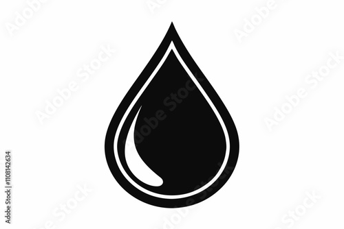 water drop line art silhouette vector illustration